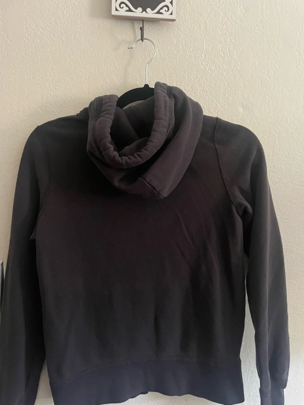 Abercrombie & Fitch Charcoal Hoodie with White Drawstrings - Picture 3 of 3